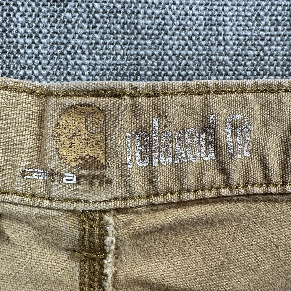 Carhartt Cargo Shorts Mens 38 Relaxed Fit Workwear Utility Beige Tan Durable Y2K - Picture 7 of 9